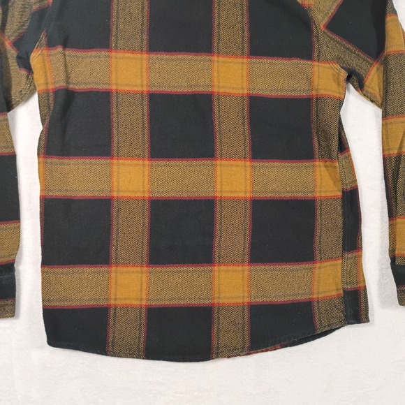 BRIXTON Flannel Shirt Flap Pockets Brown Plaid Men's Size Small - Picture 9 of 10